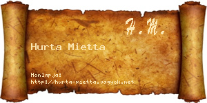 Hurta Mietta névjegykártya
